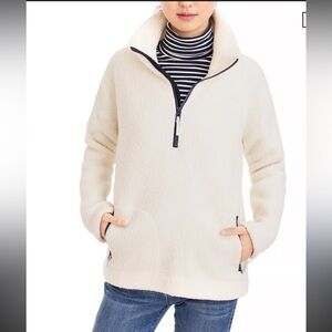 J. Crew Polartec Fleece Jacket Ivory Cream Zip-Up Sweater As is